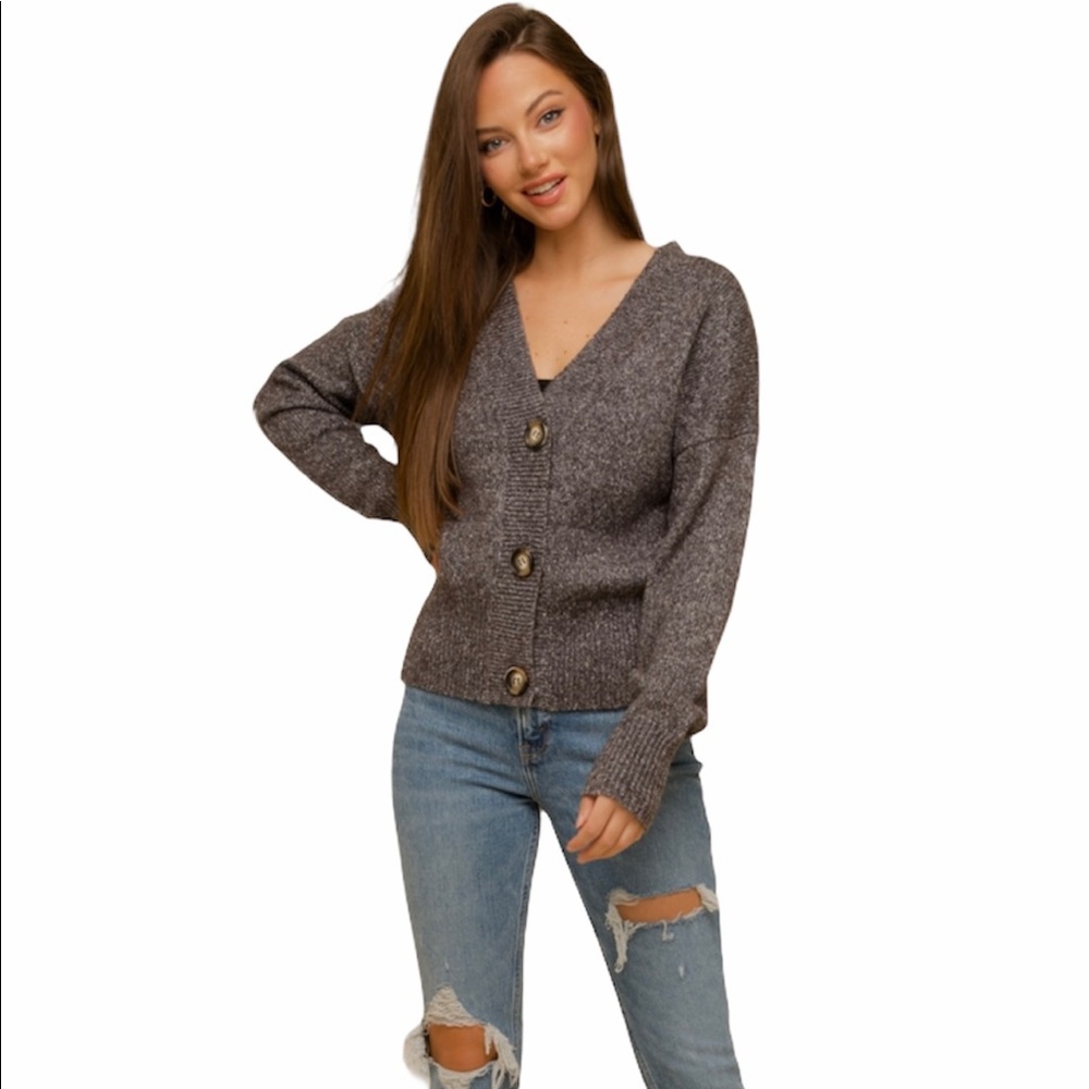 Hem & Thread Star Two Tone Cardigan NWT - Picture 2 of 9